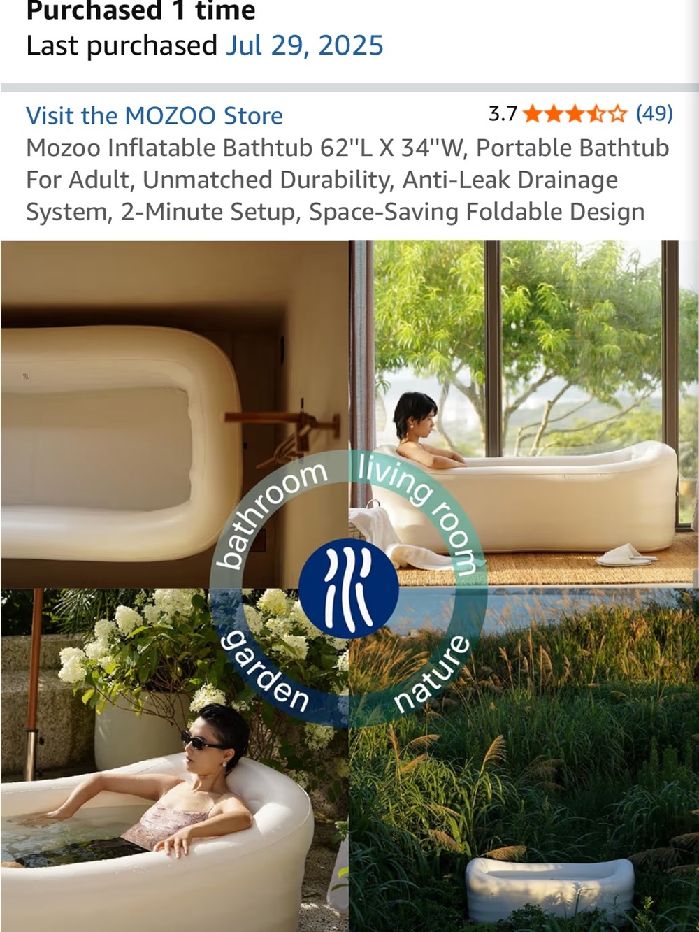 Amazon Inflatable Bathtub - White